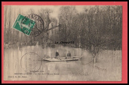 78 - MANTES SUR SEINE ---Le Parc De L'Ile Aux Dames -Inondation 1910 --- Barque - Mantes La Ville