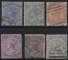 Bermuda (B05) 1865-1901.Queen Victoria Definitives. 6 Values. Used. Hinged. - Bermuda