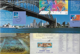 Australie Et France 2000. 4 émissions Jeux Olympiques Sur Carte, Oblitérations Spéciales - Sommer 2000: Sydney