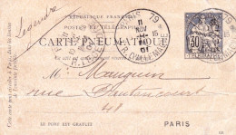 FRANCE - Carte  Pneumatique Type Chaplain - Paris 1901  Rue D'Allemagne - Rohrpost