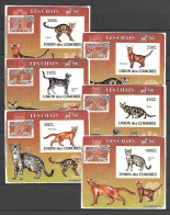 Comores 2009 Animals - Cats Set Of 6 IMPERFORATE MS MNH - Gatos Domésticos