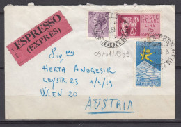 1959: Busta Espresso Lire 160 Tariffa Estero Da Roma Per Vienna Austria - 1946-60: Storia Postale