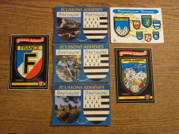 Lot De 5 Cartes Blasons Adhésifs "Bretagne" + 1 "France" - Voir Détails Sur Photos - 10,5x15env. - Bretagne