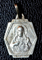 Pendentif Médaille Religieuse Argent 800 Années 30 "Notre-Dame Du Scapulaire / Jésus Christ" Religious Medal - Religione & Esoterismo