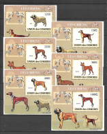 Comores 2009 Animals - Dogs Set Of 6 MS MNH - Cani
