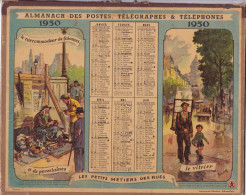 ALMANACH  DOUBLE DES  PTT  1950 ,,,LES PETITS METIERS DES RUES,,,2 Feuillets DORDOGNE  Tres  JOLI - Grossformat : 1941-60