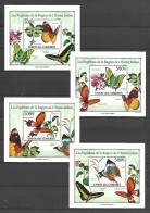 Comores 2009 Insects - Butterflies Set Of 4 IMPERFORATE MS MNH - Papillons