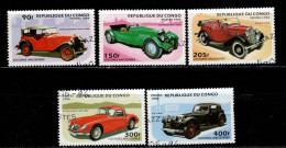 - CONGO - 1996 - YT N° 1026A / 1026E - Oblitérés - Automobiles - Used