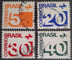 Bresil Brasil Brazil 1972 Série Courante Yvert 1026 (sans Phosphore) 1028 1029 1030  O Used - Usati