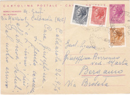 ITALIA - REPUBBLICA - CALDAROLA (MC) - INTERO POSTALE  - CARTOLINA POSTALE L. 55 - VIAGGIATA PER BERGAMO -1976 - Stamped Stationery