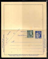 E115 - ENTIER PAIX 65c + MERCURE SUR CARTE LETTRE NEUVE - Kartenbriefe