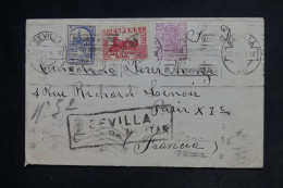 ESPAGNE - Enveloppe De Sevilla Pour Paris En 1936 Avec Cachet De Contrôle  - L 152829 - Lettres & Documents
