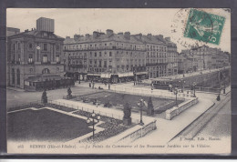 CPA   Rennes   Dpt 35  Le Palais Du Commerce Et Les Nouveaux Jardins Sur La Vilaine  Tram Réf 1936 - Rennes