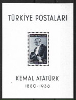 TURKEY 1939 KEMAL ATATURK MH - Blocchi & Foglietti