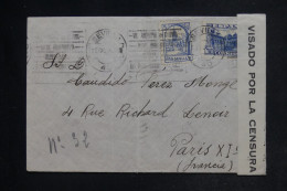 ESPAGNE - Enveloppe De Sevilla Pour Paris En 1936 Avec  Contrôle Postal  - L 152830 - Covers & Documents