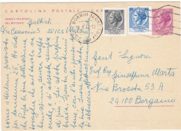 ITALIA - REPUBBLICA - BOARIO TERME (BS) - INTERO POSTALE  - CARTOLINA POSTALE L. 55 - VIAGGIATA PER BERGAMO -1977 - Postwaardestukken