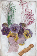 (o) Carte Bonne Fête Avec Fleurs En Relief - Flores
