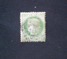 FRANCIA 1871 CERES 5 CENT VERT N.53 (YVERT) OBLITERE GROSS POINT 32 POINT " G " - 1871-1875 Cérès