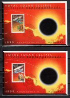 Hungary 1999 Space, Total Eclipse 2 Commemorative Postcards - Europe