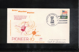 USA 1969 Space / Weltraum Solar Weather Station PIONEER-10 Interesting Cover - United States