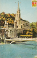 - 65 - LOURDES. - La Basilique, Le Gave Et Les Nouveaux Ponts - Scan Verso - - Lourdes