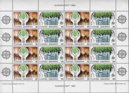 GRIECHENLAND 1630-1631, Bogen (2x4 Zd), Postfrisch **, Europa: Natur- Und Umweltschutz 1886 - 1986