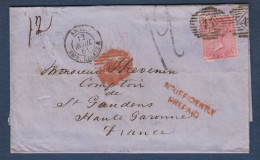 N° 18 Sur Lettre Pour La France  INSUFFICIENTLY  PREPAID - Lettres & Documents