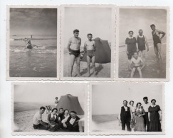 489, Journée à La Plage, Maillot De Bain Vintage, 5 Photos Format 8,8 X 6,3 Cm - Ohne Zuordnung