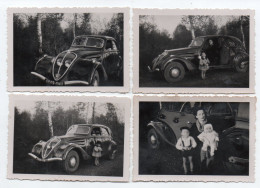 392, Automobile Voiture Peugeot 402, 4 Photos Format 9 X 6,5 Cm - Coches