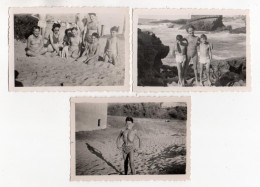 297, Groupe De Jeunes En Maillot De Bain Et Sculpturisme Sur La Plage 1946 - Personnes Anonymes