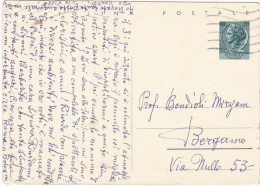 ITALIA - REPUBBLICA - MILANO - INTERO POSTALE  - CARTOLINA POSTALE L. 20 - VIAGGIATA PER BERGAMO -1960 - Postwaardestukken