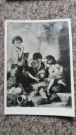 CPSM ART PEINTURE TABLEAU BARTOLOME ESTEBAN MURILLO 1618 1682  ENFANTS JOUANT AUX DES CHIEN MUNCHEN - Paintings