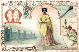 CHROMO TAPIOCA DE L'ETOILE MEDAILLE D'OR A L'EXPOSITION UNIVERSELLE DE 1889 / LETTRE M (XIVè S.) MALGACHE MURAILLES ... - Andere & Zonder Classificatie