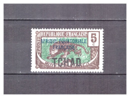 TCHAD  .    N °  22  B    . 5  C    SURCHARGE    BLEUE     NEUF  *   . SUPERBE . - Unused Stamps