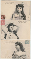 France 1904: LES FLEURS ET LEUR LANGAGE (Muguet Chrysanthème Jonquille) Avec ⊙ (sans Timbre-poste Au Verso) - Fleurs