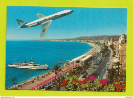 06 NICE La Promenade Des Anglais Survolée Par Avion Caravelle Air France Bateau Voiture Hôtel NEGRESCO - Altri & Non Classificati