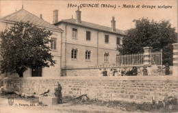 Quincié-en-Beaujolais Canton Beaujeu Mairie Et Groupe Scolaire Rhône 69430 N°3800 Cpa Ecrite Au Dos En 1918 En TB.Etat - Other & Unclassified
