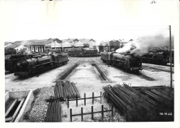 Grande Photo SNCF Gare De Tours Reconstruction Après Seconde Guerre Mondiale WW2 24x18 Cm Rotonde Pont Tournant - Eisenbahnen