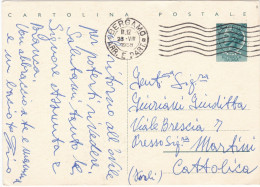 ITALIA - REPUBBLICA - BERGAMO - INTERO POSTALE  - CARTOLINA POSTALE L. 20 - VIAGGIATA PER CATTOLICA (FORLì) -1958 - Entero Postal