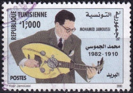 Timbre-poste Oblitéré - Personnages Célèbres Mohamed Jamoussi Jouant Du Luth - N° 1414 (Yvert Et Tellier) - Tunisie 2000 - Tunisia