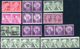 A04 -610 USA Etats-Unis 21 Stamp Collection Timbres Coils In Strips - Otros - Europa