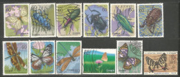 A04 -64 Japon 12 Insectes Insects Insekt Different Stamp Collection Timbres - Colecciones & Series