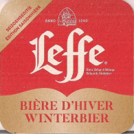 LEFFE - BIÈRE BELGE D'ABBAYE - BIÈRE D'HIVER - ÉDITION SAISONNIÈRE - SOUS-BOCK. - Beer Mats