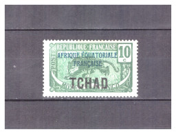 TCHAD  .    N °  23  A     . 10    C    SURCHARGE    BLEUE     NEUF  *   . SUPERBE . - Nuovi