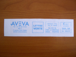 EMA Bleu Sur Fragment  HU 506311 FONTENAY Avec Illustration  AVEVA - EMA (Print Machine)