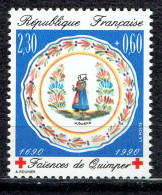 Au Profit De La Croix-Rouge : Faïence De Quimper (timbre De Feuille) - Neufs
