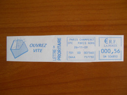 EMA Bleu Sur Fragment  SM 506850 PARIS CHAMPERRET  Avec Illustration  OUVREZ VITE - EMA (Printer Machine)