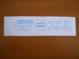 EMA Bleu Sur Fragment  HU 506979 VITROLLES  Avec Illustration  BARTHELEMY - EMA (Print Machine)