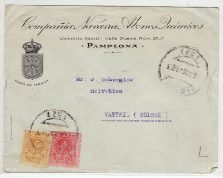 1937 ESPANA PAMPLONA COMPANIA NAVARRA ABONOS LUIMICES - Cartas & Documentos
