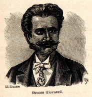 Ritratto Di Johann Strauss - Stampa Epoca - 1930 Vintage Print   - Estampes & Gravures